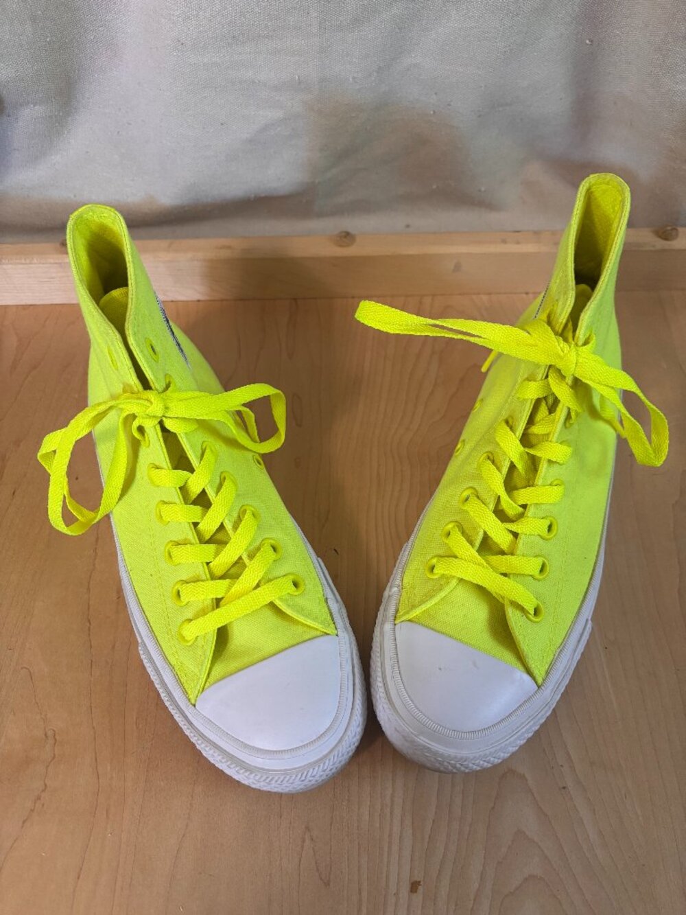 Neon Yellow Chuck Taylor High Tops- So Cute!